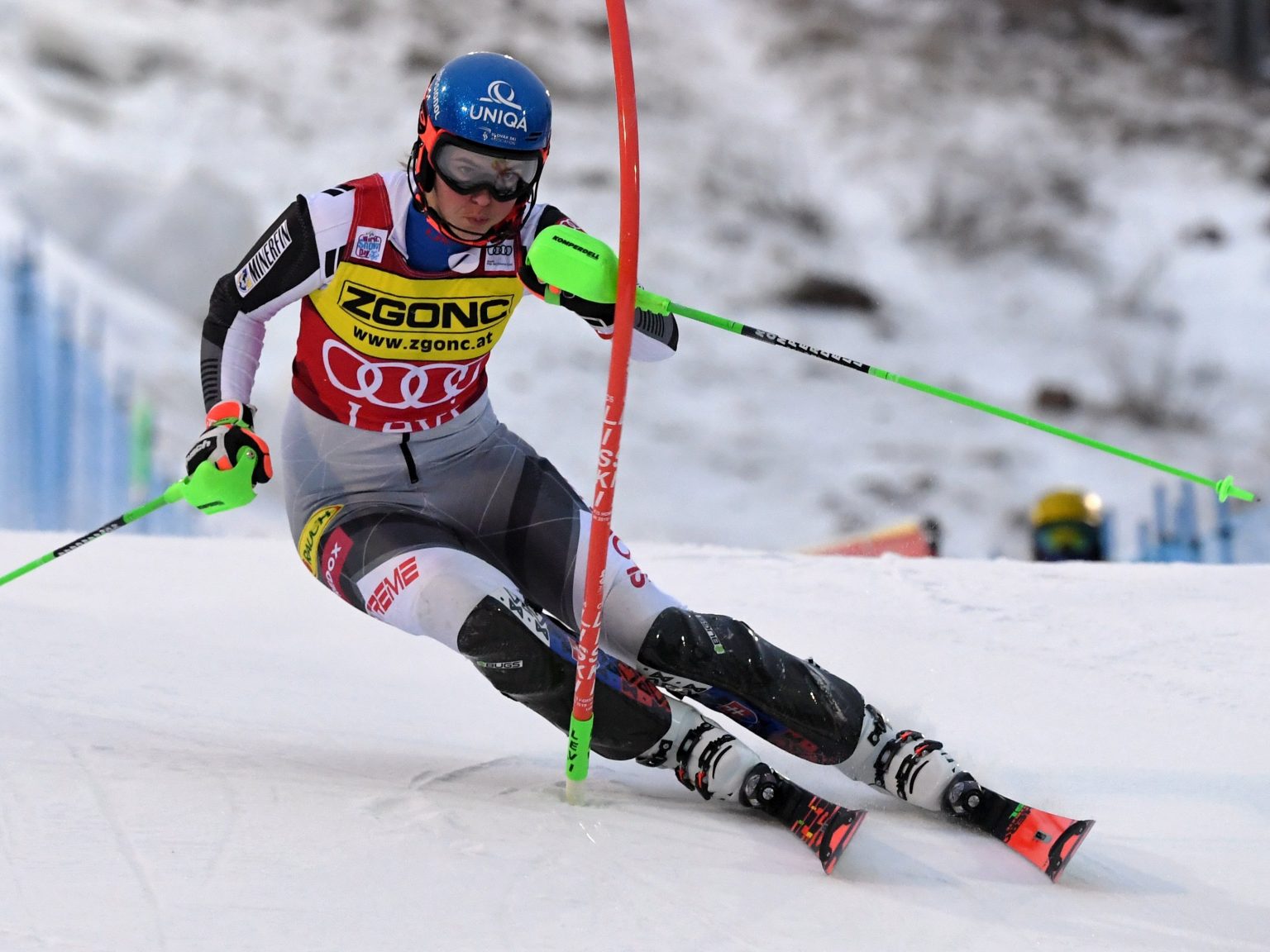 Petra Vlhová v prvom kole. Foto: TASR/AP