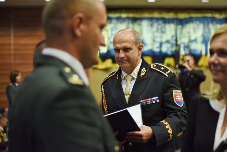 Vtedajší prezident Policajného zboru SR Milan Lučanský počas oceňovania príslušníkov Policajného zboru SR v Trnave vo štvrtok 13. septembra 2018 (Zdroj: TASR)