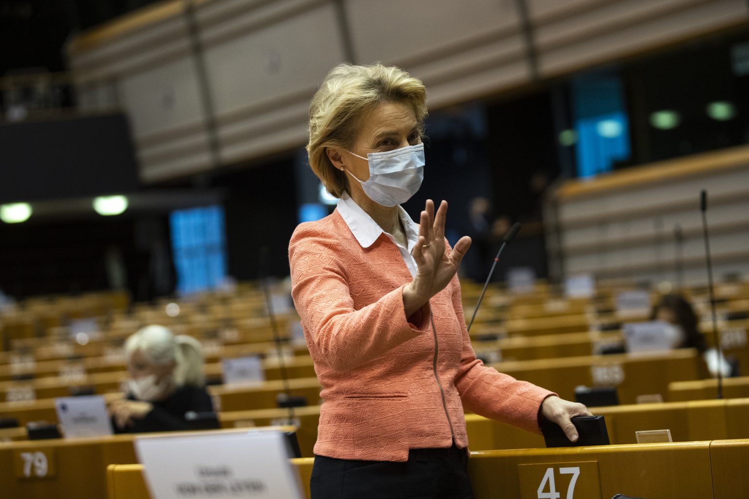 Predsedníčka Európskej komisie Ursula von der Leyenová na úvod júnového miniplenárneho zasadania Európskeho parlamentu. Foto: TASR/AP
