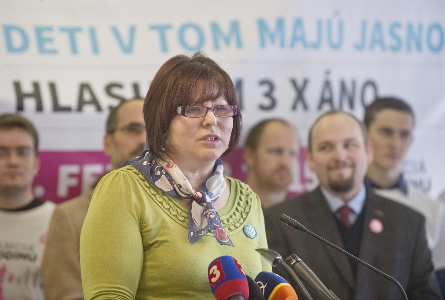 Anna Verešová ako hovorkyňa Aliancie za rodinu v roku 2015. Foto: M. Baumann/TASR