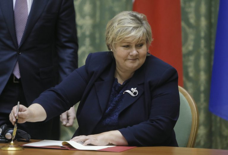 Nórska premiérka Erna Solbergová. Foto: TASR/AP