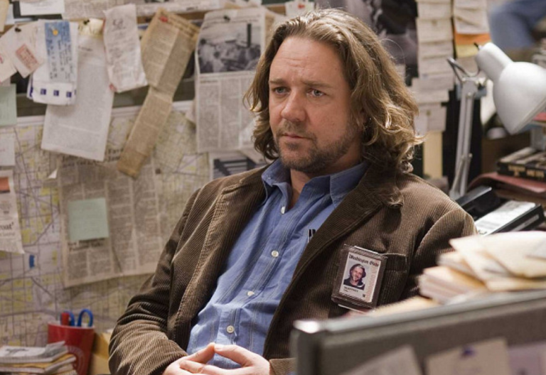 Russell Crowe ako Cal McAffrey vo filme Na odstrel. Foto: ČSFD