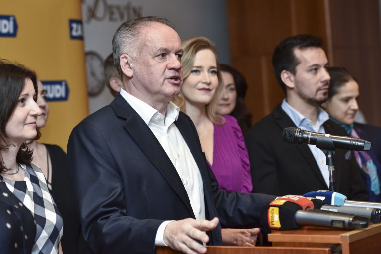Andrej Kiska a ďalší politici strany Za ľudí. Foto: Pavol Zachar/TASR