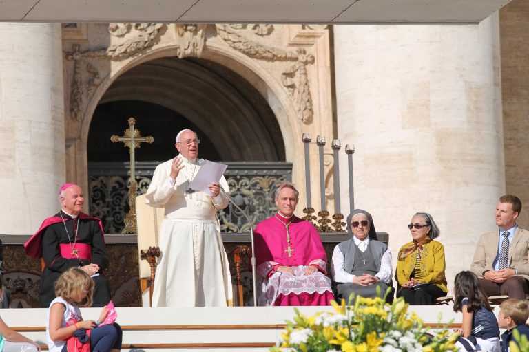 Pápež František na generálnej audiencii s deťmi. Foto: Bohumil Petrík/CNA