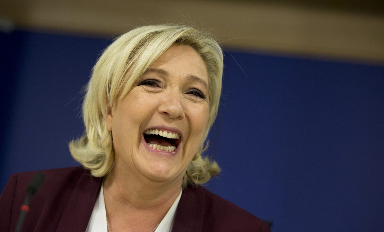 Líderka Národného zhroaždenia a prezidentská kandidátka Marine Le Penová. 
Foto: TASR/AP