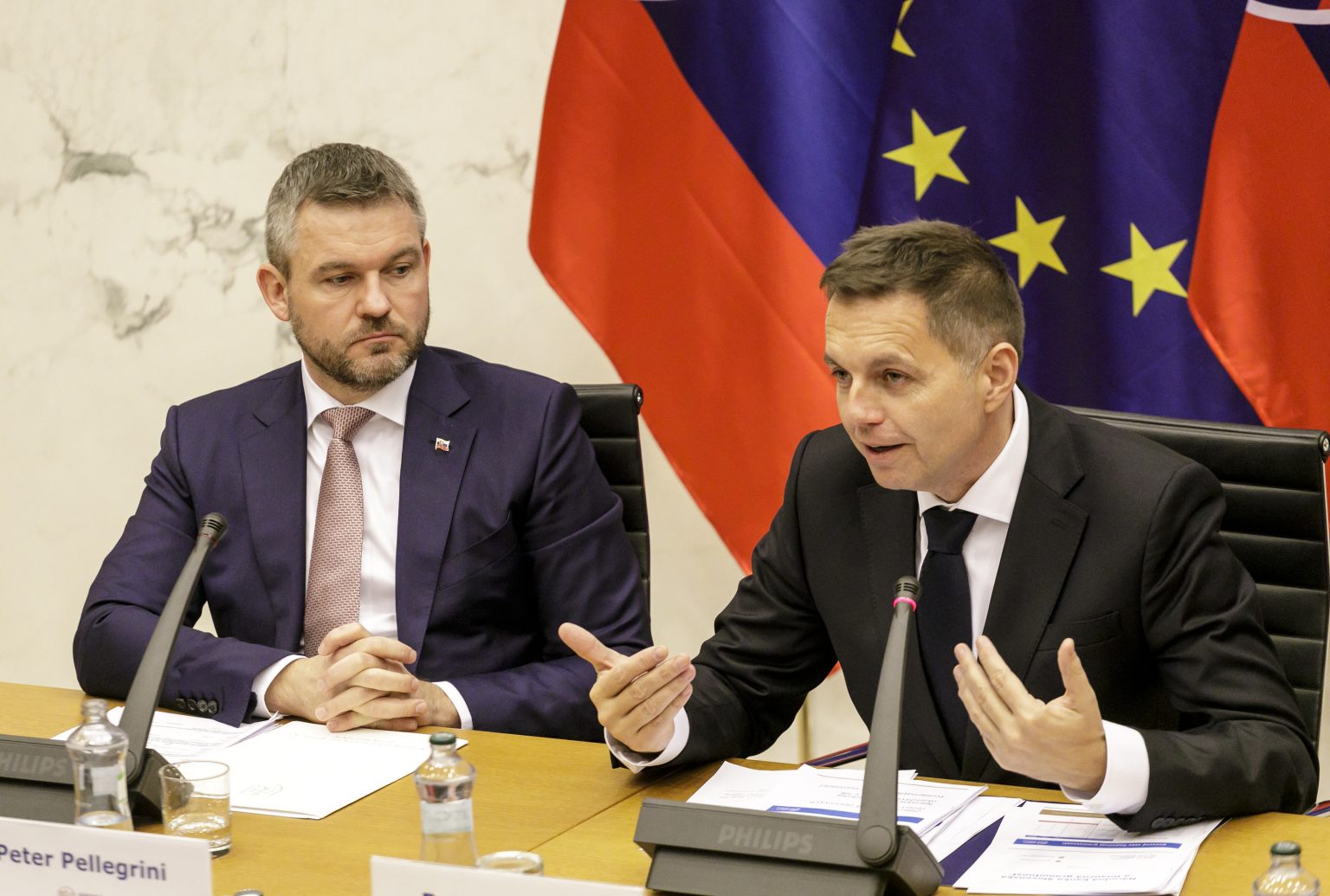 Peter Pellegrini a Peter Kažimír. Foto: Dano Veselský/TASR