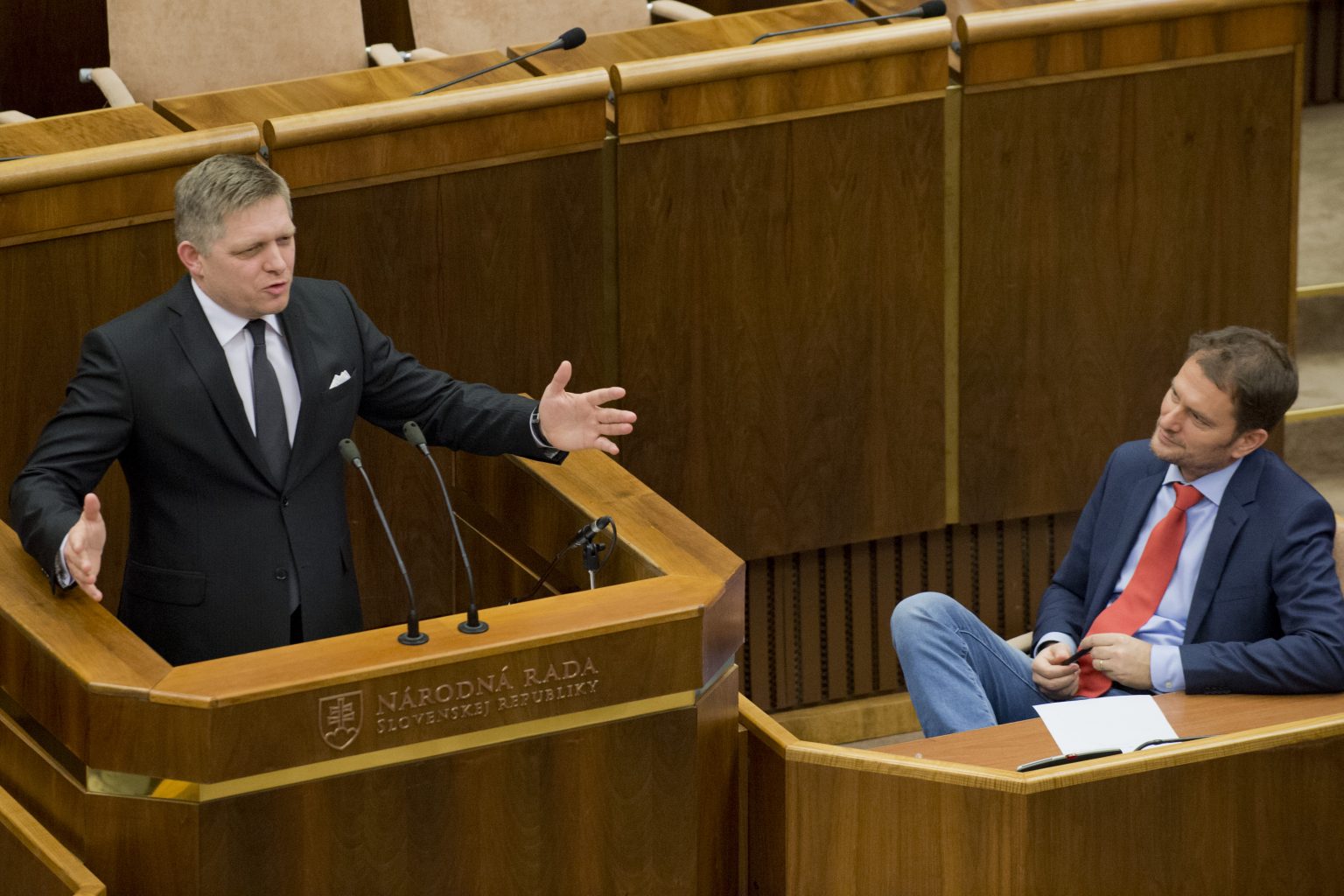 Robert Fico a Igor Matovič. Foto:  TASR/Michal Svítok