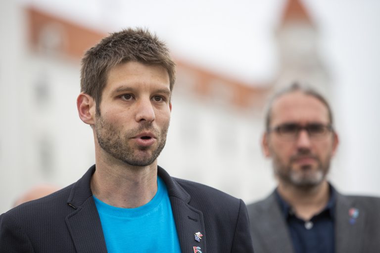 Michal Šimečka a Martin Hojsík. 
Foto: Jaroslav Novák/TASR