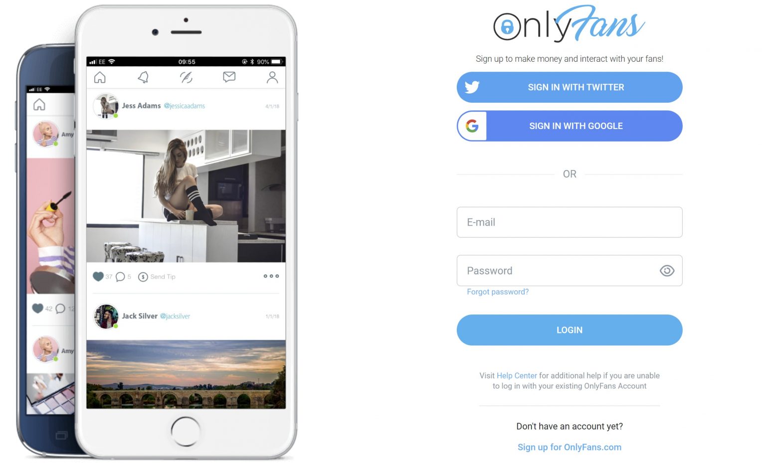 Foto: screenshot úvodnej stránky OnlyFans
