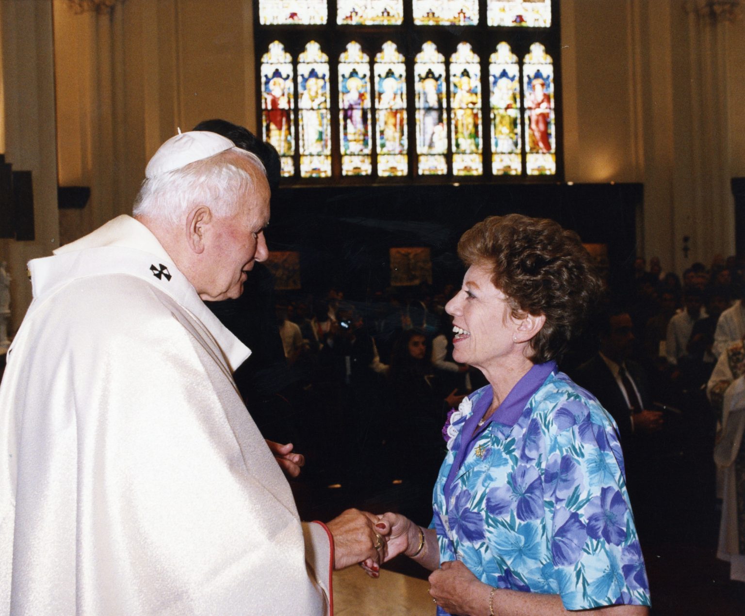 Joan Lewisová spolu s Jánom Pavlom II. Foto: Archív Joan Lewisovej