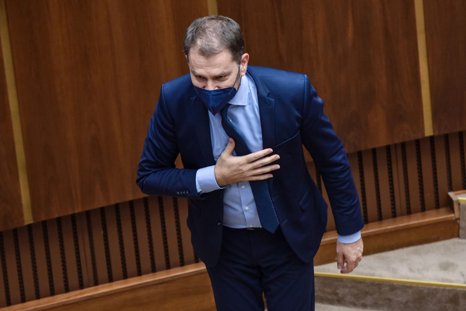 Minister financií Igor Matovič po schválení štátneho rozpočtu na rok 2022 v parlamente. Foto: Pavol Zachar/TASR