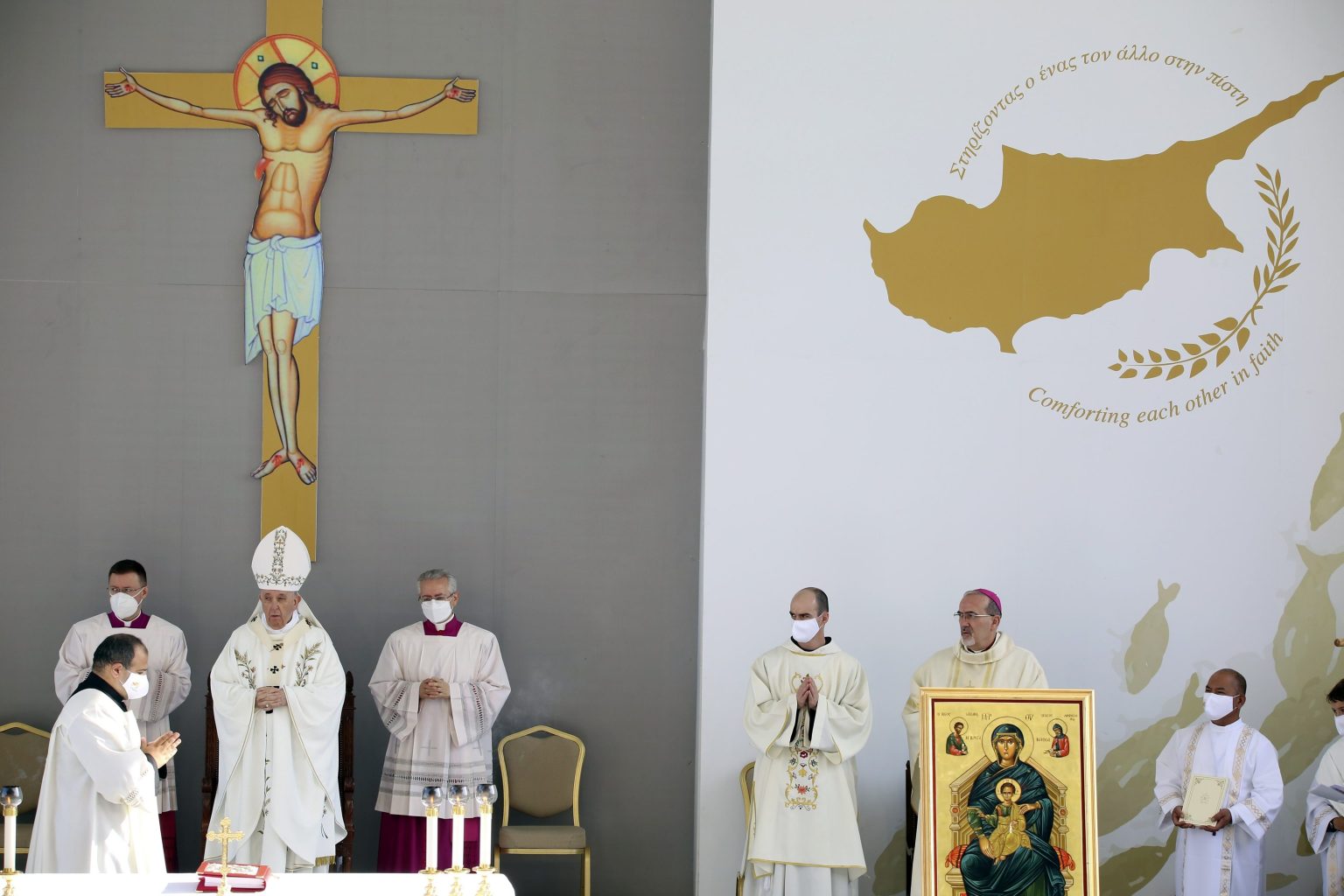 Pápež František na Cypre. Foto: AP/TASR
