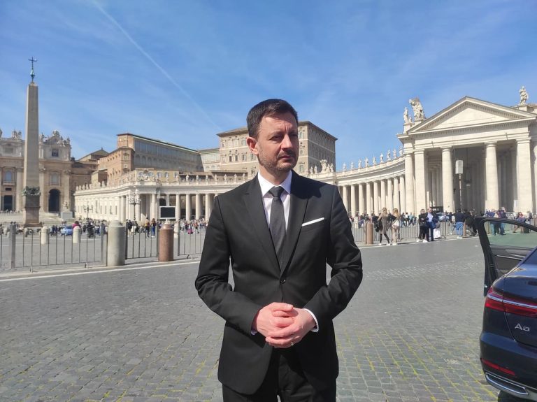 Eduard Heger po audiencii u pápeža vo Vatikáne. Foto: Bohumil Petrík