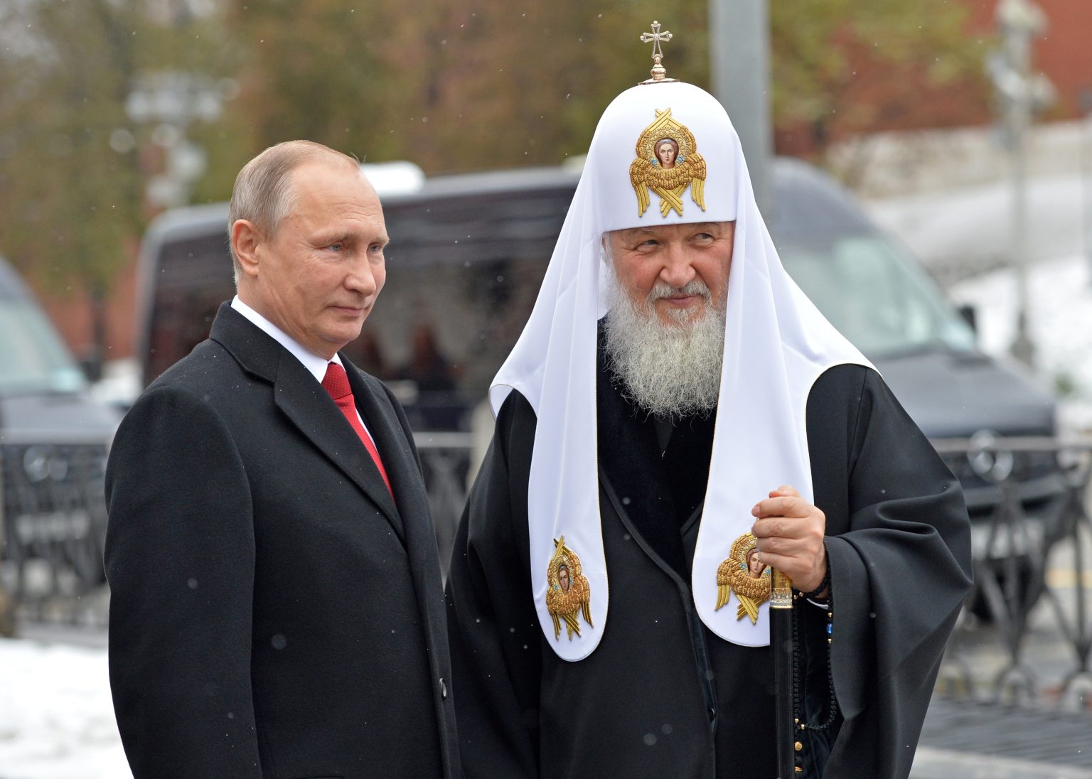 Vladimir Putin a ruský ortodoxný patriarcha Kirill. Foto: TASR/AP
