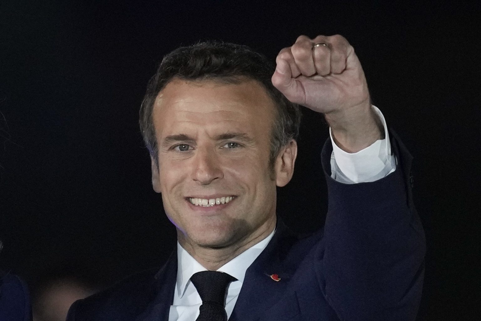 Emmanuel Macron po znovuzvolení v prezidentských voľbách.
Foto: TASR/AP
