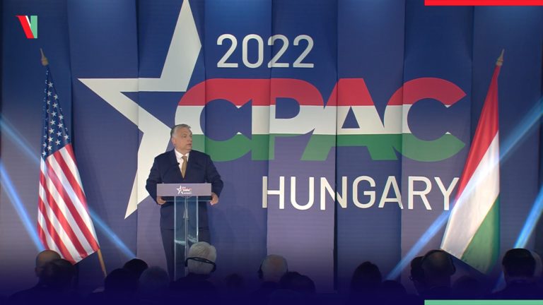 Viktor Orbán reční na konferencii CPAC v Budapešti. Zdroj: FB Viktor Orban