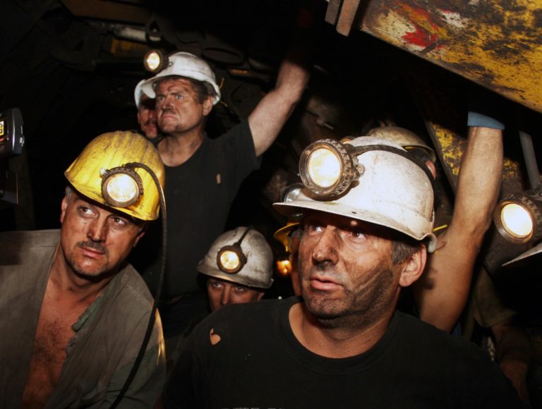 Baníci na hornej Nitre. Foto: TASR/Pavol Remiaš