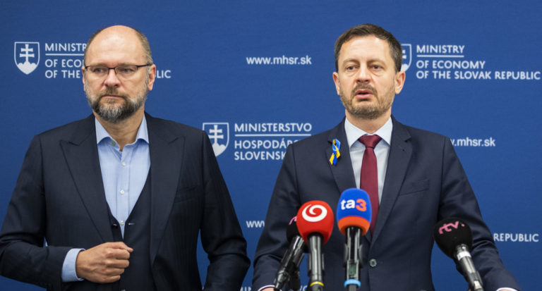 Richard Sulík a Eduard Heger. Foto: TASR/Jaroslav Novák