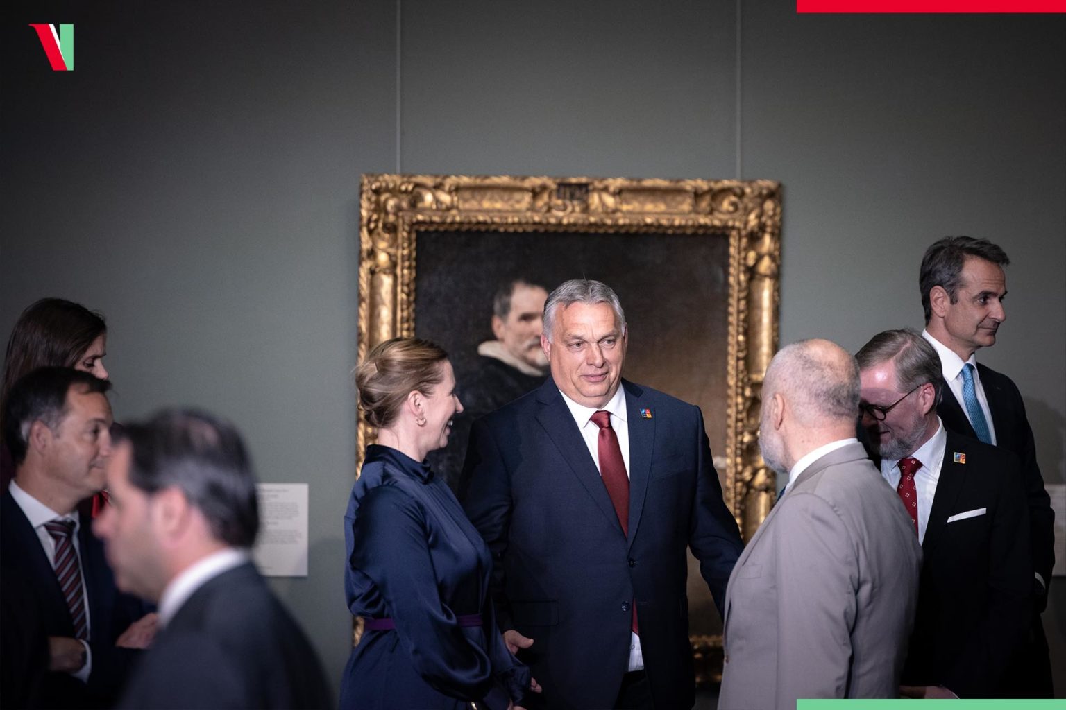 Viktor Orbán s Petrom Fialom a ďalšími lídrami EÚ a NATO. Foto: Orbán/FB