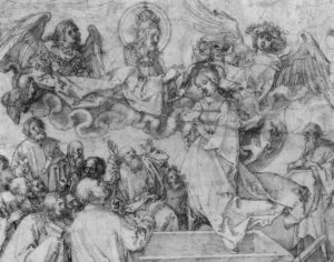 Nanebovzatie Panny a poklona učencov starej doby