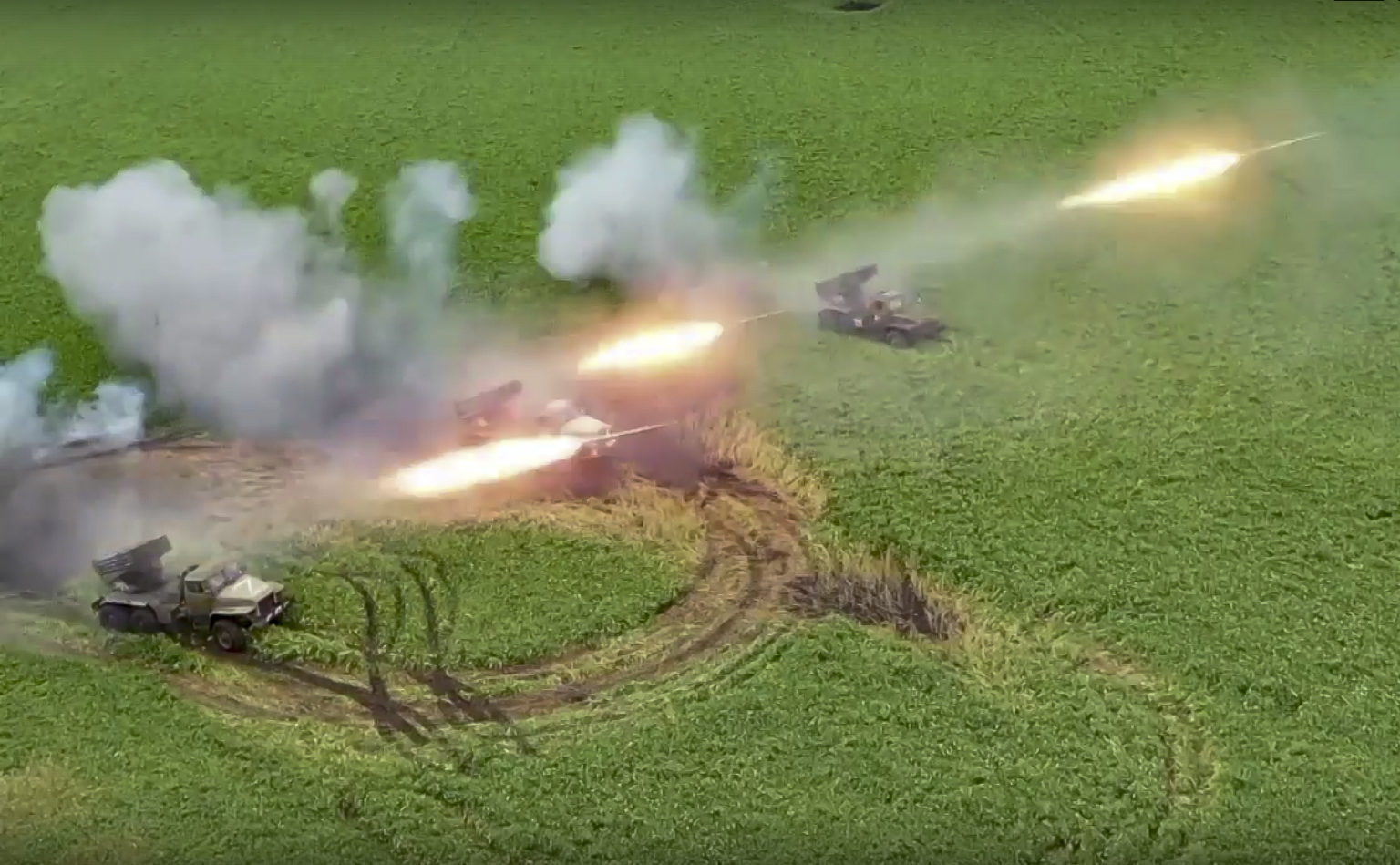Ruské raketomety Grad na Ukrajine, ilustračný obrázok. Foto: TASR/AP