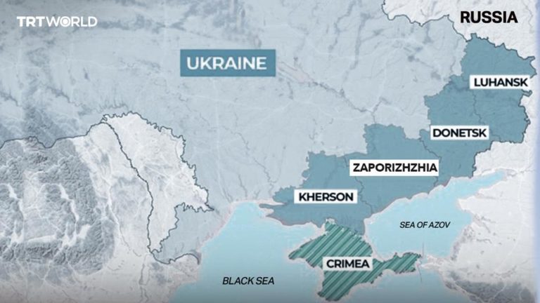Mapa znázorňujúca okupované regióny. Foto: Twitter/
Global Conflict Watch
