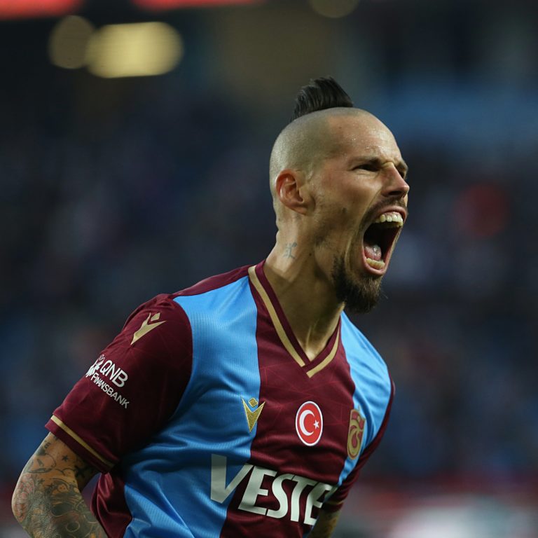 Marek Hamšík sa teší zo streleného gólu: Foto: Twitter/Spor
