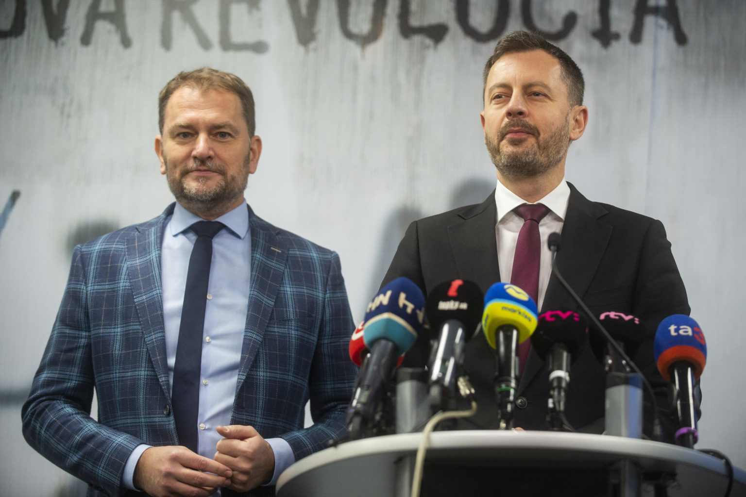 Igor Matovič a Eduard Heger. Foto: Jakub Kotian/TASR
