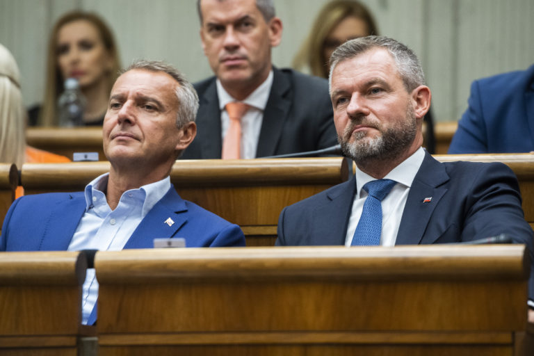 Richard Raši a Peter Pellegrini. Foto: Jaroslav Novák/TASR