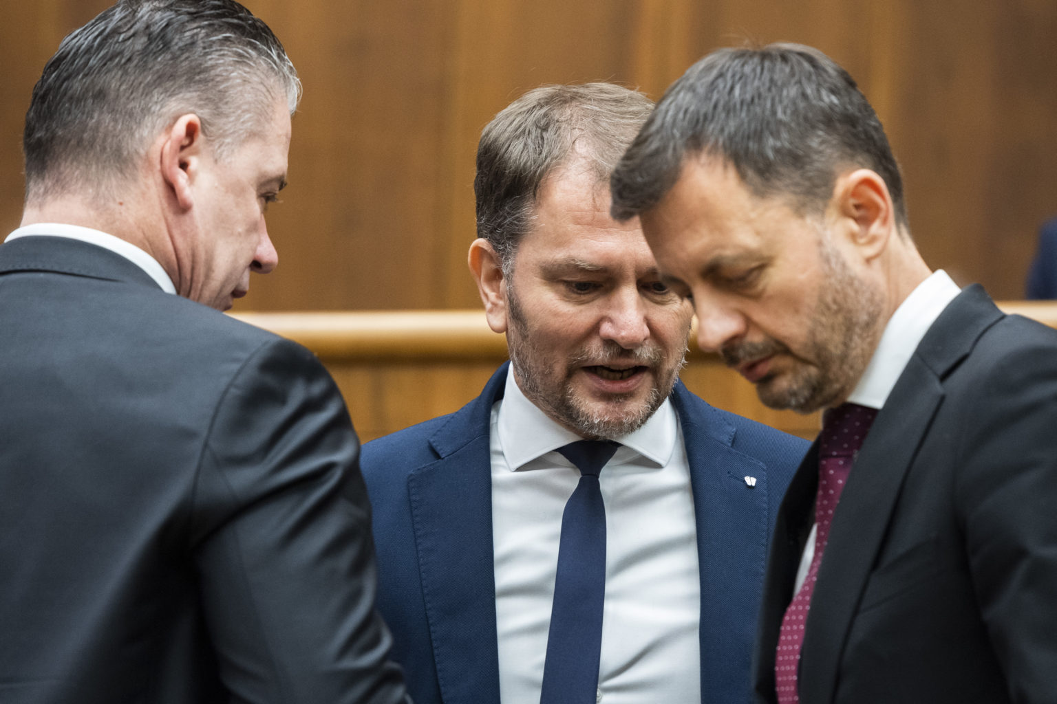 Roman Mikulec, Eduard Heger a Igor Matovič. Foto: Jaroslav Novák/TASR