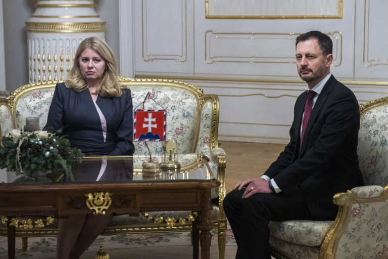 Zuzana Čaputová a Eduard Heger (OĽaNO). Foto: TASR/Jaroslav Novák