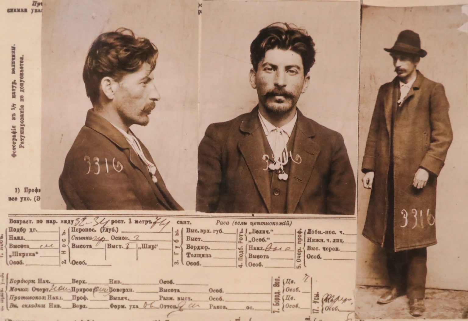 Mladý Stalin vedený ako kriminálnik tajnou políciou cárskeho Ruska. Foto: wikimedia