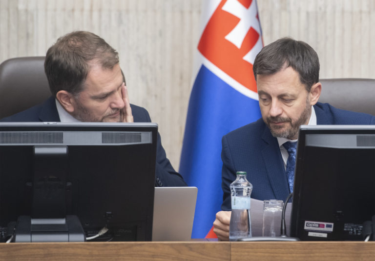 Igor Matovič a Eduard Heger. Foto: Martin Baumann/TASR