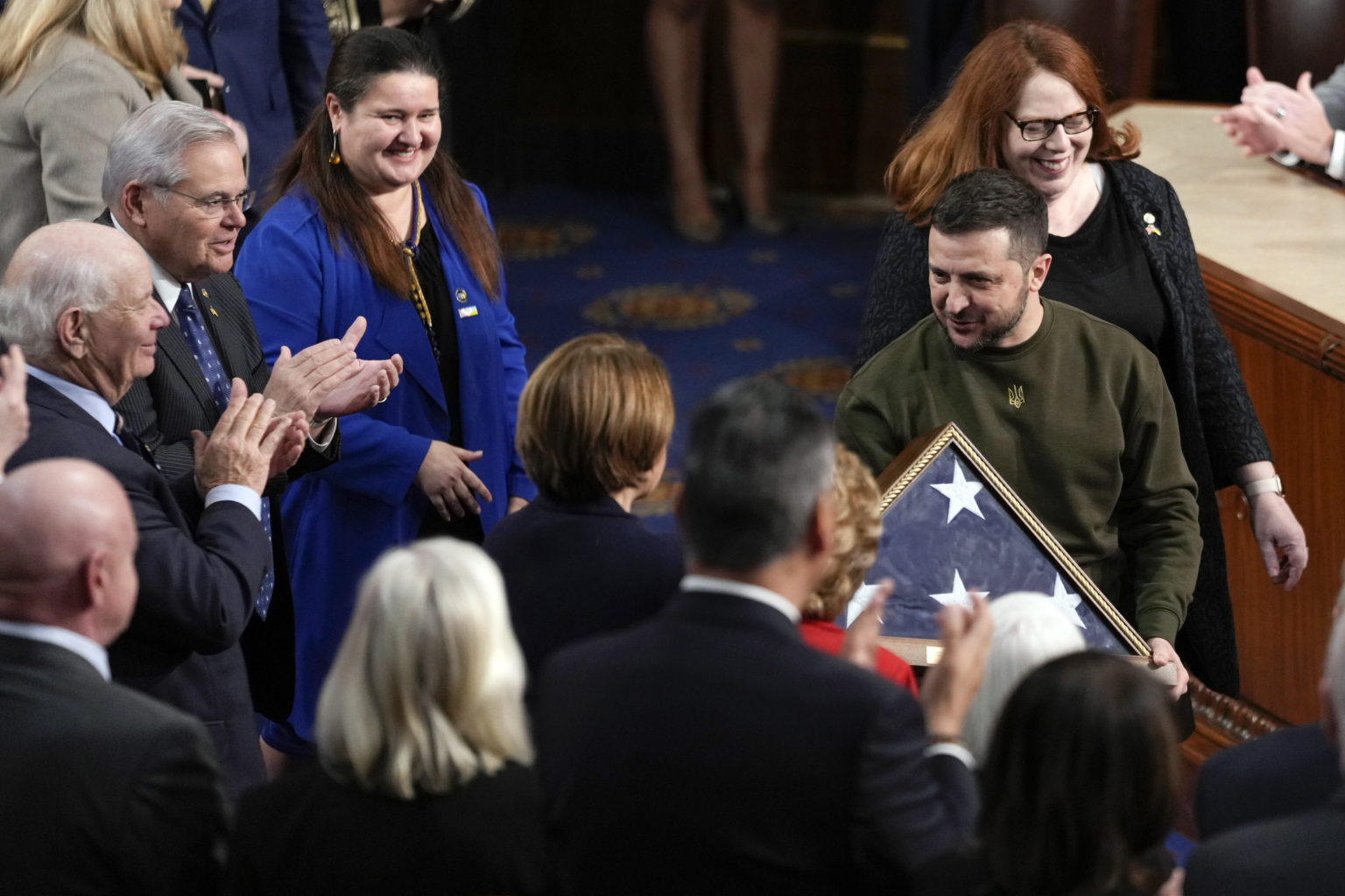 Ukrajinský prezident Volodymyr Zelenskyj v americkom Kongrese 21. decembra 2022. Foto: TASR/AP