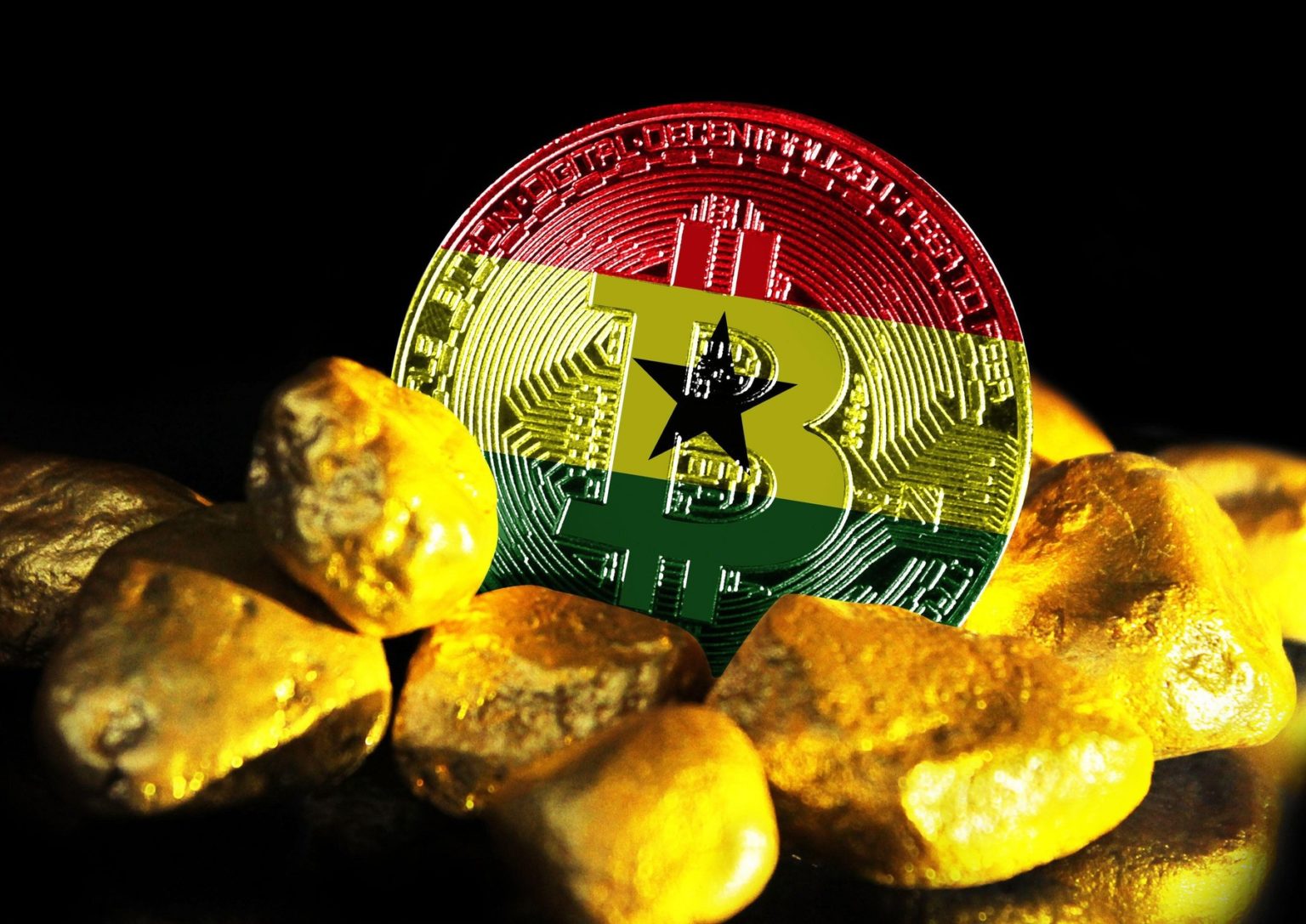 Bitcoin s vlajkou Ghany. Foto: Profimedia