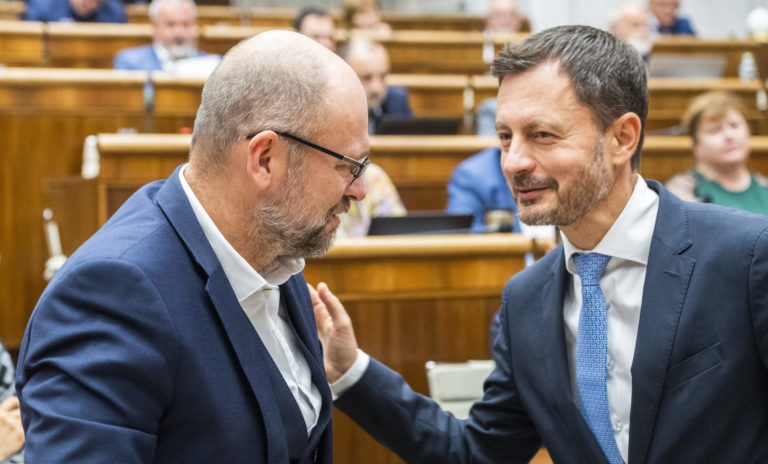 Richard Sulík a Eduard Heger. Foto: Jaroslav Novák/TASR