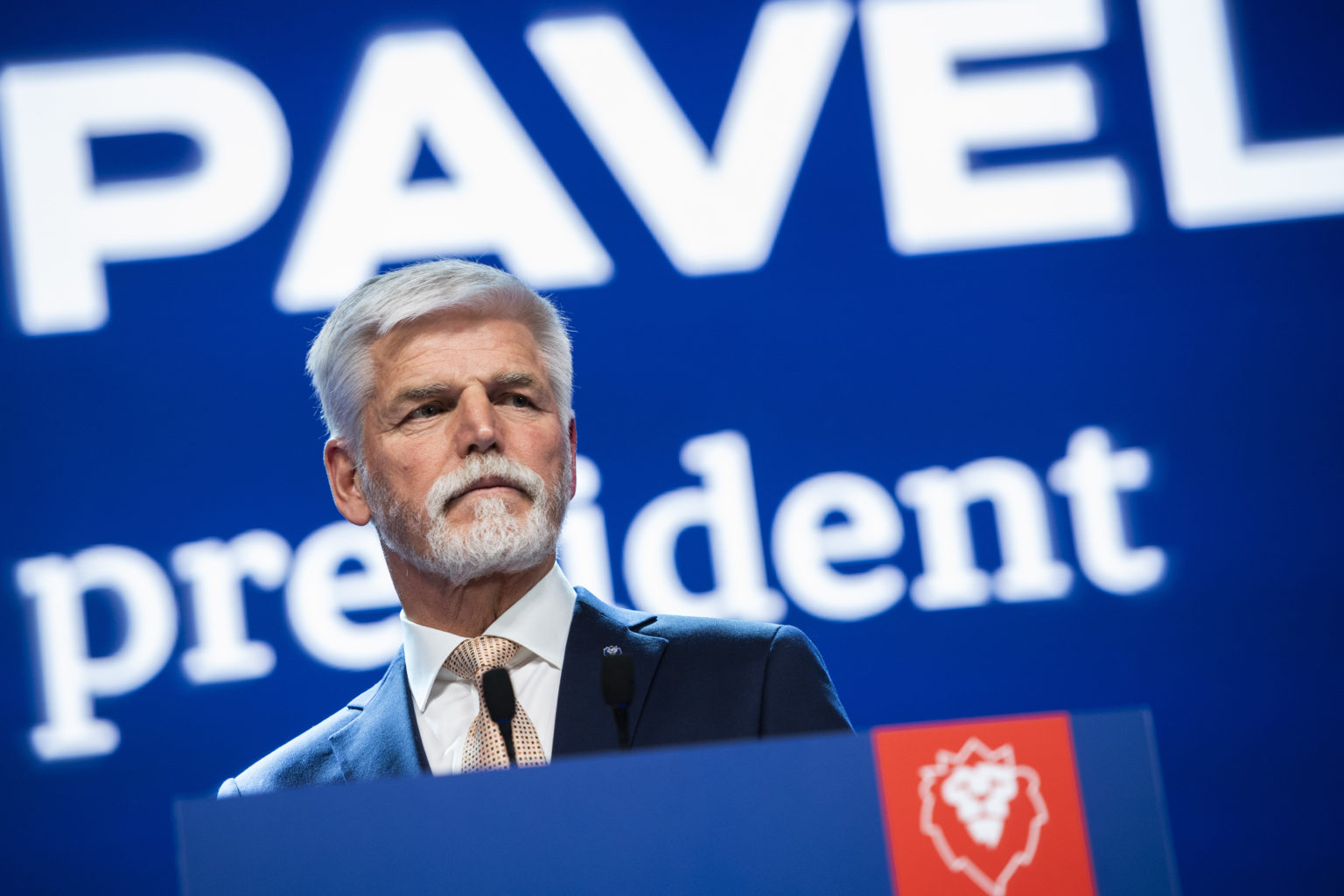 Petr Pavel počas tlačovej konferencie po ohlásení predbežných neoficiálnych výsledkov. Foto: Jaroslav Novák/TASR