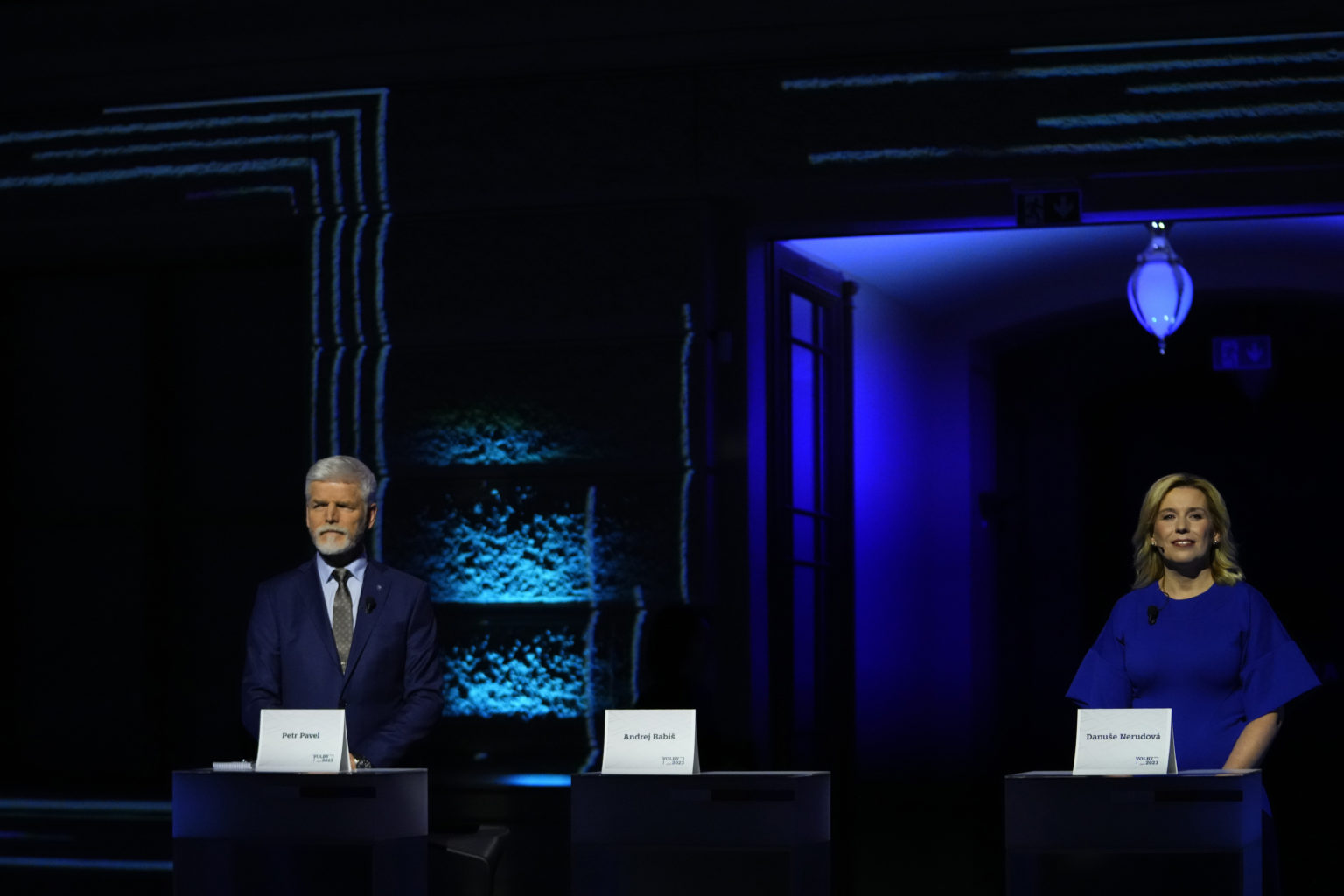 Petr Pavel a Danuše Nerudová v televíznej debate. Foto: TASR/AP
