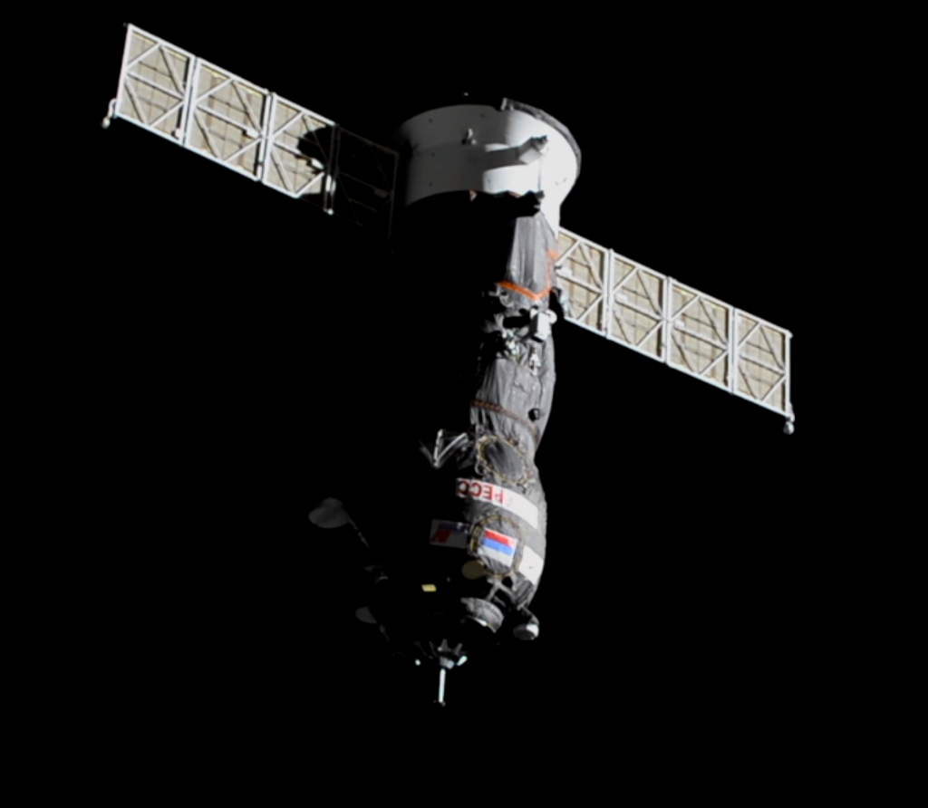 Progress MS-16 zachtená pri prílete k ISS. Foto: NASA/Wikipedia