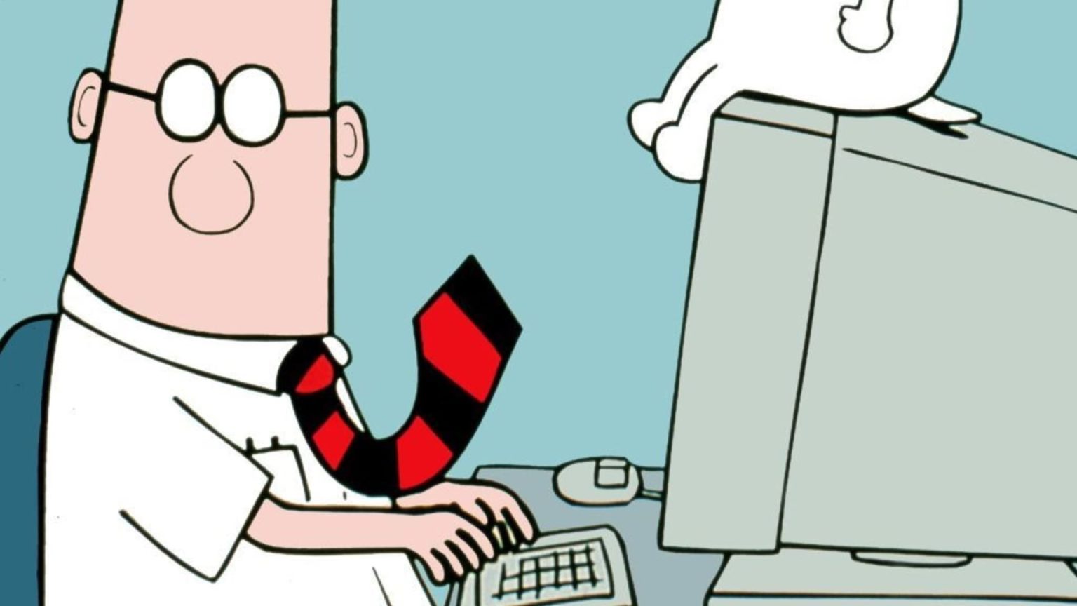 Časť zo svetoznámej komiksovej série Dilbert. Foto: LL Cool Marc/Twitter