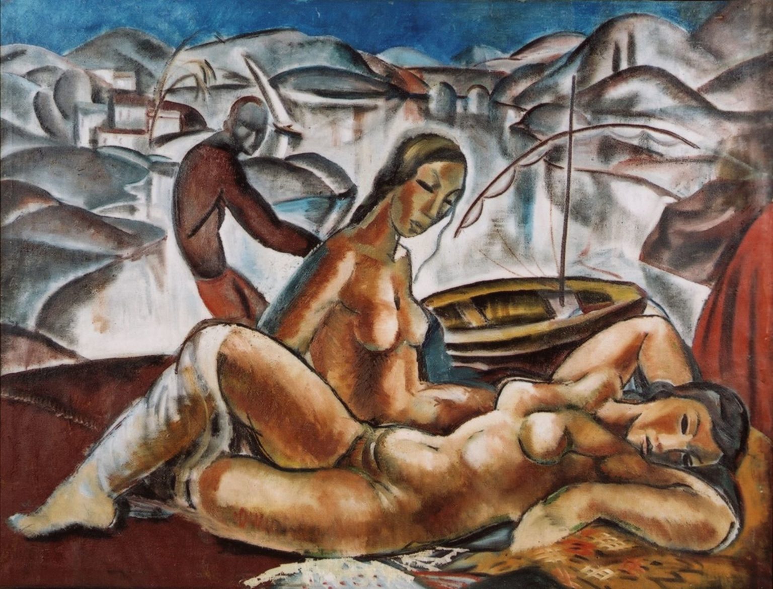 Gejza Szóbel: Dva akty, 1920, olej na plátne, 116 x 145 cm. Zbierka Prvej slovenskej investičnej skupiny, a.s. Foto: archív PSIS

