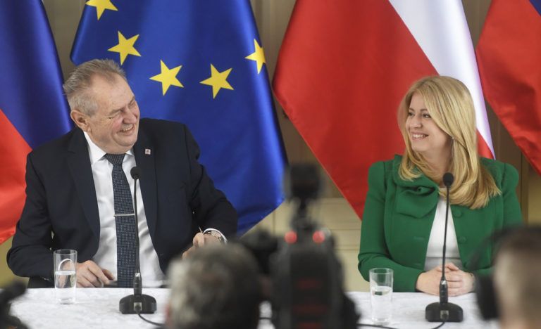 Miloš Zeman a Zuzana Čaputová. Foto: František Iván/TASR