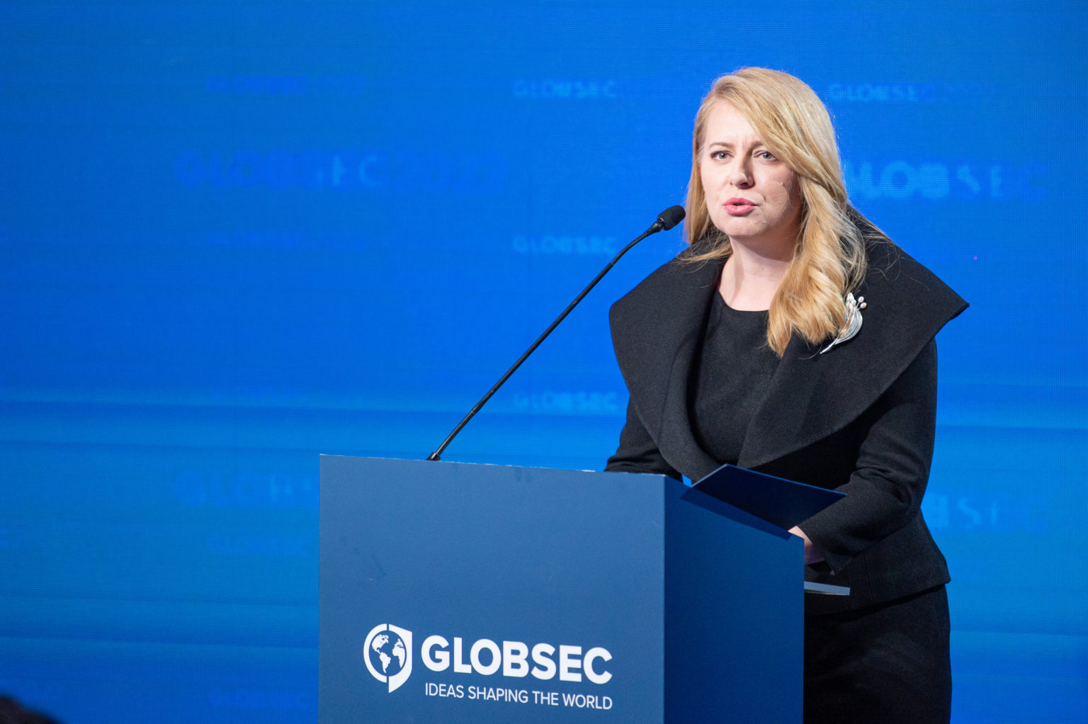 Prezidentka Zuzana Čaputová na konferencii Globsec. Foto: TASR. 
