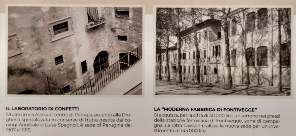 Na obrázku prvý obchodík Luisy Spagnoli (vľavo) a fabrika na čokoládu pri železničnej stanici (vpravo). Reprofoto: Anna Čujová