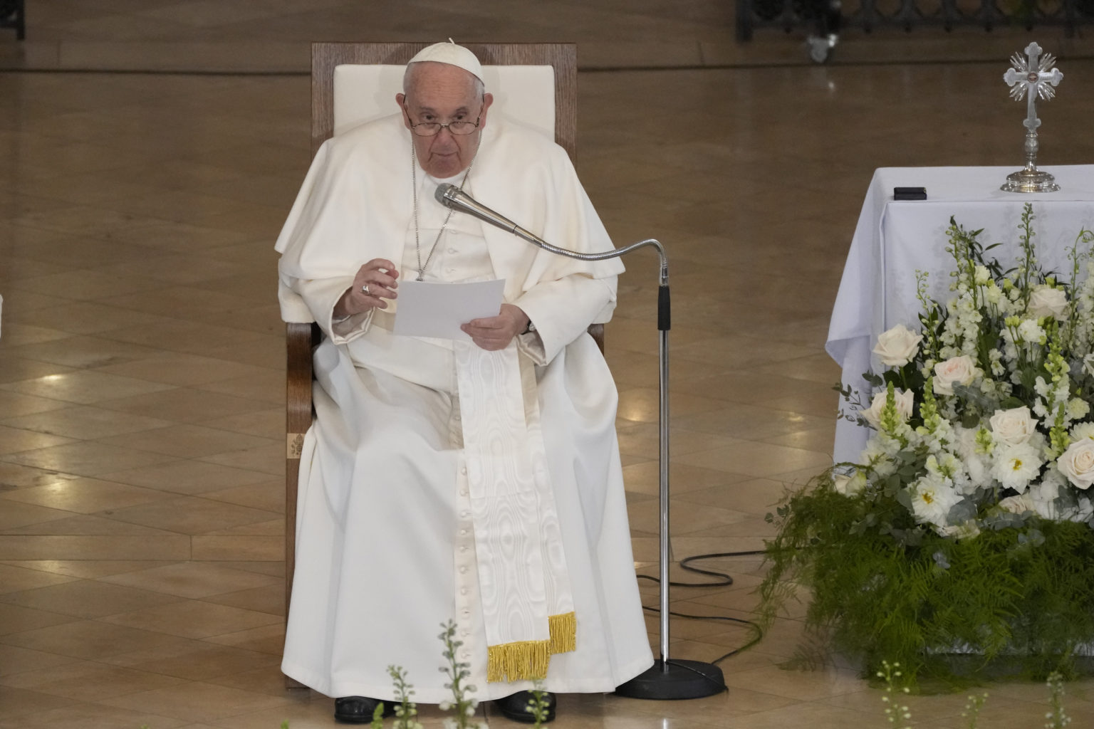 Pápež František v Maďarsku. Foto: TASR/AP