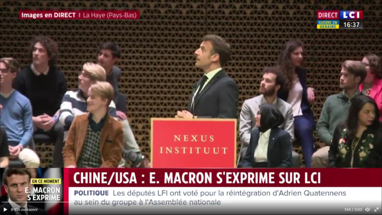 Demonštranti v Holandsku narušili Macronov prejav