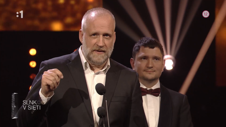 Peter Bebjak na odovzdávaní cien Slnko v sieti. Foto: reprofoto RTVS