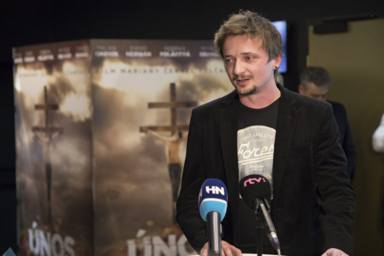 Na snímke herec Dano Heriban (Efendi) počas tlačovej konferencie pred premiérou filmu Únos 1. marca 2017 v Bratislave. Foto: Dano Veselský/TASR