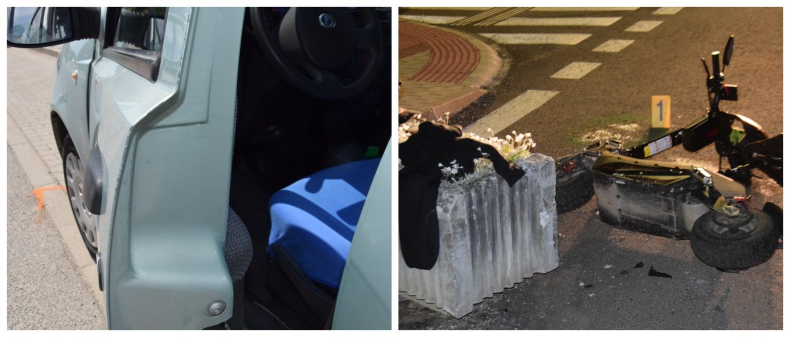 V Beluši sa stali počas víkendu dve nehody. Foto: Polícia SR - Trenčiansky kraj/Facebook (koláž TN Štandard)
