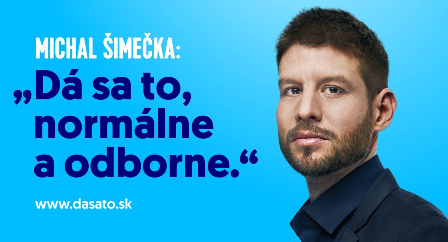 Šéf PS Michal Šimečka na predvolebnom bilborde. Foto: FB/Michal Šimečka